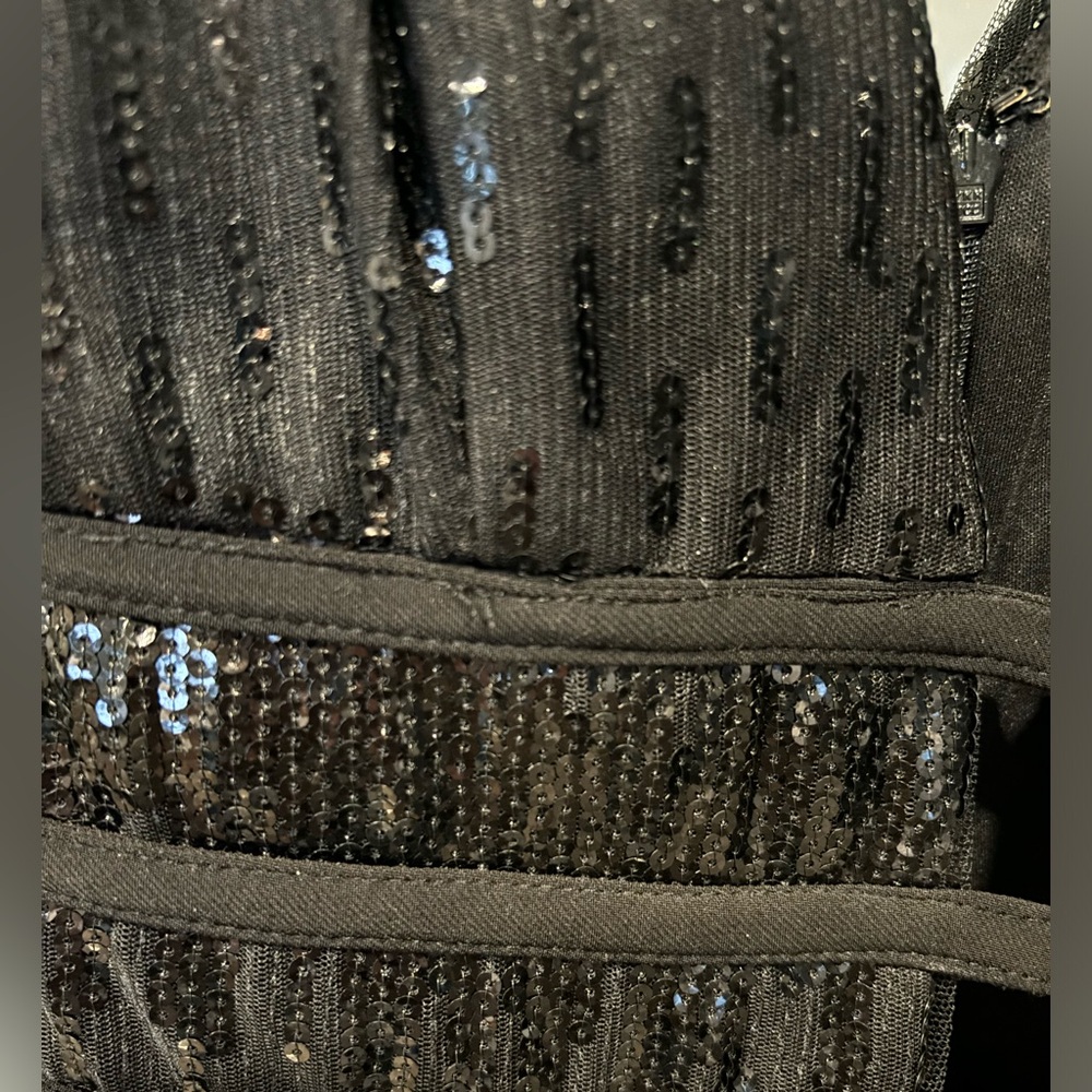 WORN ONCE - Black Plunge Sequin Dress - Picture 12 of 12